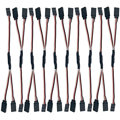 JR Servo Extension Cable Y Cables Y Harness Servo Extension Wire Lead for RC Cars Trucks Airplanes Servo Receiver Connection (1 Male to 2 Female) - style: 1 Male to 2 Female