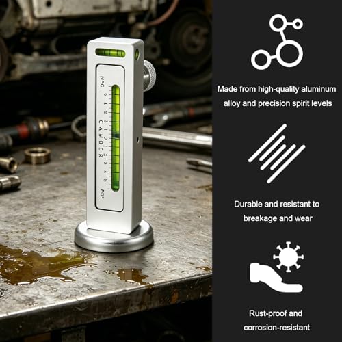 Adjustable Magnetic Gauge Tool, Automotive Wheel Hub Alignment Tools Portable Camber Gauge, Camber Castor Strut Hub Alignment Instrument Tire Repair Tool for Cars Trucks RVs
