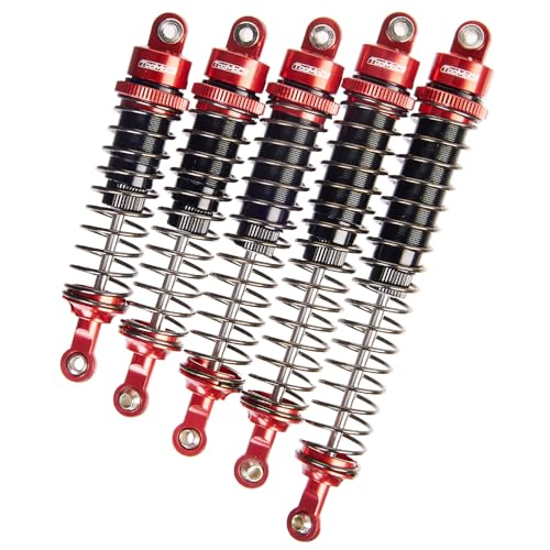 90MM Oil Shock Absorbers Upgrade Compatible with 1/10 RC Crawlers | Fits Tamiya ClodBuster / Bullhead / TRX4 / Axial / Cc01 - Oil Damper Upgrade - Red - color: Red