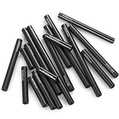Que-T 17pcs 20-100mm Metal Linkage Pull Rod Kit for 1/10 RC Axial SCX10 Rock Crawler Car Upgrade Parts (Black) - color: Black