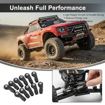 30Pcs RC Linkage Rod Ends for Traxxas TRX-4 1/10 - High-Precision M4 Ball Joint Head Set, Lightweight Durable Plastic+Steel Crawler Upgrade Parts