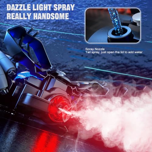 RC Stunt Car, Gesture Sensing Remote Control Car with Sound Lights and Spray, 2.4GHz 4WD 360° Rotating RC Cars for Teens (Red) - color: Red, size: 1 Battery