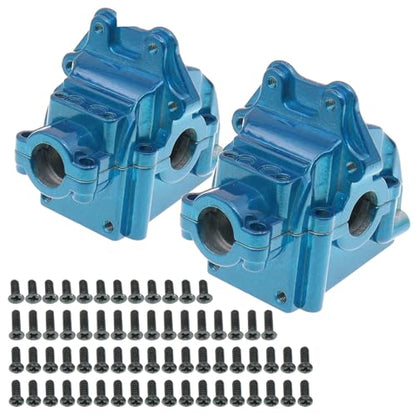 2PCS Metal Front and Rear Differential Gearboxes Housing Cover Compatible with WLtoys 1/14 144010 144001 144002 1/12 124016 124017 124018 124019 RC Car Upgrades Parts (Blue) - color: Blue