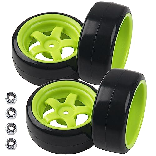 5-Spoke Hard Plastic Wheel Rims & Plastic Tires 12mm Hex & 1/10 RC Drift Tire Hard Plastic Tires & 12mm Hex Hub Wheel Rims
