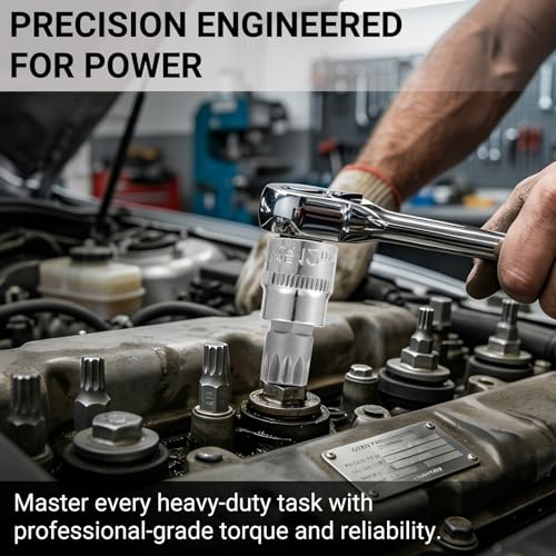 10Pcs Triple Square Spline Bit Socket Set | Premium Alloy Spline Socket Bit Set , Metric Sized S2 Steel Bits, Drive M4-M18 and Cr-V Sockets for Professionals