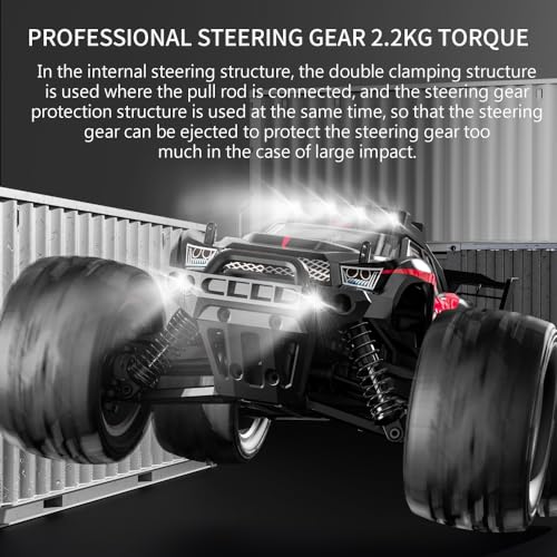 1:16 Scale 4WD High Speed Off-Road Waterproof RC Truck with Dual Batteries | dual Lipo Batteries,Hobby Grade RC car for Adults & Kids