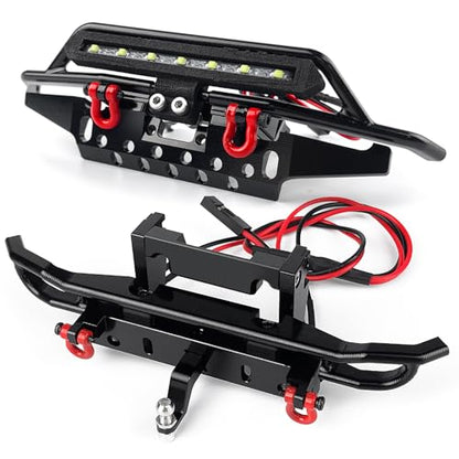 Aluminum Front and Rear Bumper Set Upgrades for TRX4M Bronco 1/18th RC Crawler Truck Car Parts - color: Front&rear Bumper