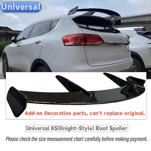 Universal 51" Rear Roof Spoiler for Hatch SUV Wagon Accessories | Nice Clean Look Mods, Aggressive Look, Sports Upgrade, Aerodynamic, Gloss Black Finish, Tailgate Top Lip Wing - style: 51Inch-Roof Style