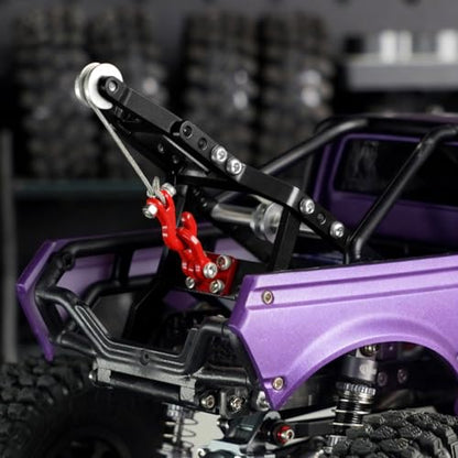 INJORA Tow Truck Crane Kit for 1/24 SCX24 Stock Chassis Carbon Fiber Universal Chassis(SCX24-182) IR60-24 Body（Black） - color: Black