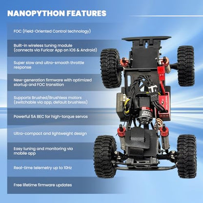furitek NanoModo 2026 Brushless Power System with NanoPython and NanoKomodo for Axial SCX30 - Remote Control Car, RC Cars, RC Crawler Electronics Combo Upgrades (SCX30 - FUR-2738) (FUR-2738)