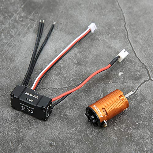 Brushless Motor, 9500KV High Speed Metal 1410 ESC Set, 18A Brushless Crawler Motor for 1/24 1/28 1/32 RC Cars Off-Road Crawling Hobbyists and Spare Part Replacement