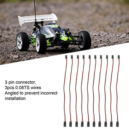 Servo Extension Cable 3 Pin Brass Core High Conductivity Flexible Durable Wire for RC Cars Drones Helicopters Aircraft 10PCS Set (300mm Male to Female) - size: 300mm male to female