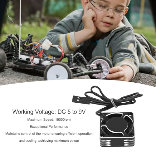 ESC Motor Cooling Fan, 25mm Universal RC Car Model Cooling Fan Lightweight Aluminum Alloy Plastic for AXIAL Hsp Redcat Hpi (Silver - color: SILVER