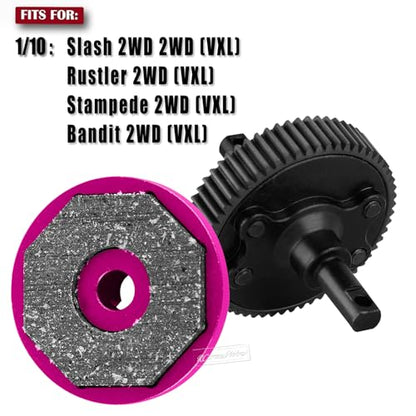 RC 48P 76T Spur Gear &Transmission Gear &Slipper Clutch &Pressure Plate &Slipper Rebuild Kit w/ 25+27T Pinions Upgrades Part for 1/10 Slash/Rustler/Stampede/Bandit 2WD VXL,Pink - color: Pink(for 2wd)