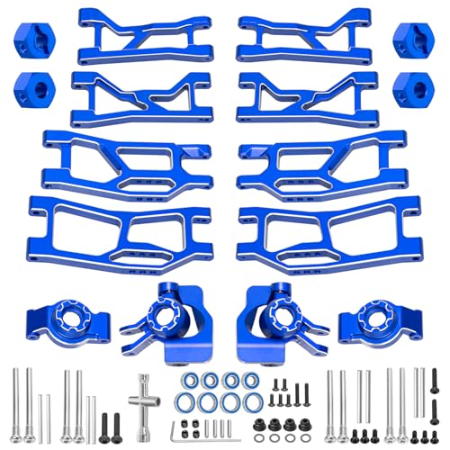 Aluminum 1/16 Suspension Arms Front Rear and Upper Lower Suspension Arms | for Traxxas 1/16 Mini XRT Monster Truck Upgrade, Blue - color: Blue