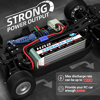 HRB 2PCS 6S 3300mAh Lipo Battery EC5 60C 22.2V RC Compatible with RC Plane