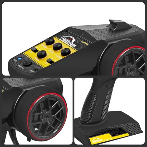 RC Radio System 4CH 2.4G RC Transmitter with Receiver and Lanyard Anti-Jamming Remote Controller for RC Car Crawler Boat, Yellow - color: Yellow