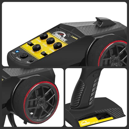 RC Radio System 4CH 2.4G RC Transmitter with Receiver and Lanyard Anti-Jamming Remote Controller for RC Car Crawler Boat, Yellow - color: Yellow