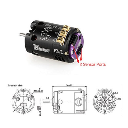 HXBER Surpass Hobby Rocket V3 540 10.5T Sensored Brushless SPEC Motor Black for 1/10 RC Racing Car Truck