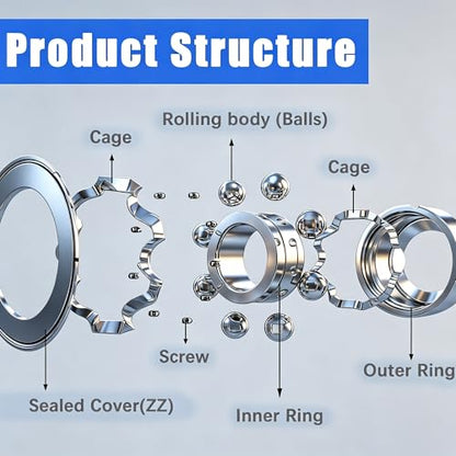 Dianrui 68 PCS 693ZZ/ 623ZZ/ 624ZZ/ 685ZZ/ 687ZZ/ 627ZZ Ball Bearings Assortment Kit, Small Bearings Carbon Steel Deep Groove Bearing, for Furniture Wheel, Roller Skates, 3D Printing and ect —6 Size - size: Assorted kit