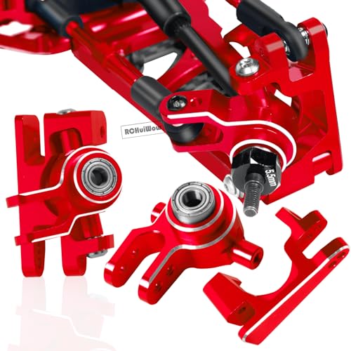 RC Upgrades Part for 1/10 Rustler 4x4 4WD（#67164-4）,Driveshaft,Suspension Arms,Steering Blocks,Caster Block,Rear Stub Axle Carriers,Shock Towers,Steering Block,Red
