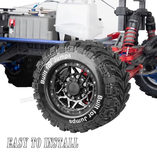 RC Truck Tires 12mm/14mm/17mm Hex RC Wheels and Tires for 1/10 Big Rock Granite Vortek/Stampede Rustler Hoss/L0s1 Rc 4wd,RC Monster Truck Car Wheel 4Pcs,Carbon Black - color: Carbon Black - (12mm/14mm/17mm Hex)