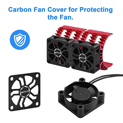 RC Cooling Fans 30mm 27000RPM Surpass Hobby RC Motor ESC Fan with Cover | Replacement Fans (Without Motor Heatsink) for 1/8 1/10 RC Car Truck Buggy Truggy - color: Black Fan Only
