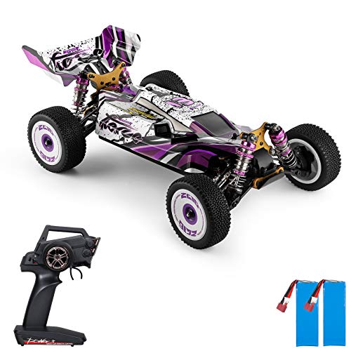 GoolRC WLtoys 124019 RC Cars, 1/12 Scale 2.4GHz Remote Control Car for Adults, 60km/h High Speed Racing Vehicle, 4WD Off-Road RC Buggy Car with Aluminum Alloy Chassis and 2 Batteries - size: 2 Batteries