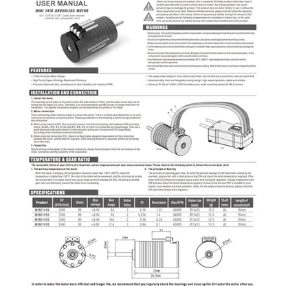 5580KV Brushless Motor for Kyosho Mini-Z 1/24 1/28 RC Car