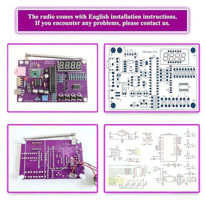 FM Radio Kit Soldering Practice Kit DIY Electronic Kits 87-108MHz FM Radio DIY Kit Digital DIY Soldering Project Kit ISolderStore
