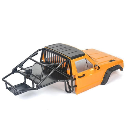 1/10 RC Hard Shell Cab & Back-Half Cage Body Shell Kit for 1/10 RC Crawler TRX4 SCX10 90046 AT4 GEN 8 Scout II,313mm Wheelbase Cherokee Upgrade and Modify (Orange) - color: Orange