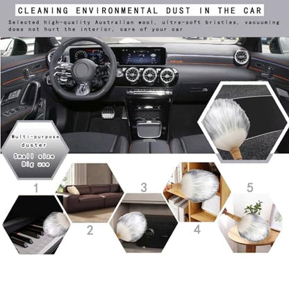 Car Interior Dusting Brush Auto Dust Sweeping Soft Bristles Detail Brush Dashboard Mini Duster Interior Cleaning Brush Tool for Car Seat,Vent,Dash Microfiber Detailing Brushes Supplies 2PCS - color: Style 3 (Blue Medium Brush + Wool Duster)