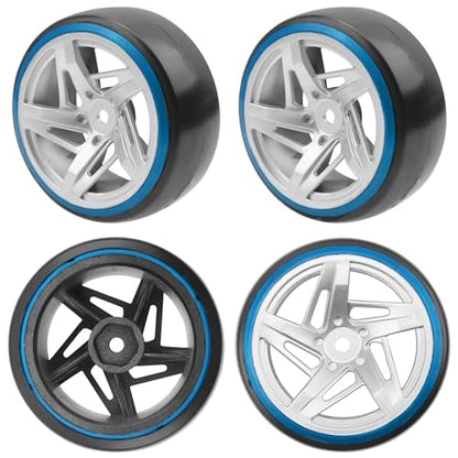 ShareGoo 4PCS/Set Hard Plastic 1/10 RC Drift Car Tires 12mm Hex Hard Tyre Compatible with Traxxas HSP Tamiya HPI Kyosho 1/10 RC On-Road Drifting Drift Car