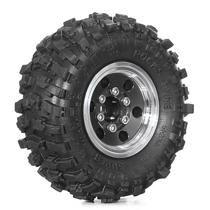 REDSPIDER 1.0 Beadlock Wheels and Tires（4pcs）1.0 Crawler Tires 51*20mm 1.0 Wheel color and style are optional 1/18 1/24 RC Crawler Tires for SCX24 TRX4M FMS FCX24 FCX18 AX24 ﻿ (Black（circular hole）) - color: Black（circular Hole）