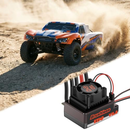 60A Waterproof Sensorless Brushless ESC with XT60 Plug 6V/6A BEC, Electronic Speed Controller Upgrade for 1/10 RC Car Buggy Short Course Truck Monster Truck