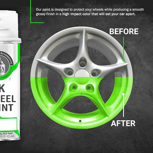 ERA Paints Green Wheel Paint With Omni-Curing Catalyst Technology - 2K Aerosol Glossy Finish With High Temp Resistance And Extreme Durability Against Color Fade And Chemicals Like Brake Fluid - color: Green 2K Spray Paint Only