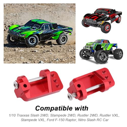Hobbypark Aluminum Alloy Caster Blocks for RC 1/10 Traxxas 2WD Slash, Stampede, Rustler, Nitro Slash, Replacement of Part 3632 (Red) - color: Red