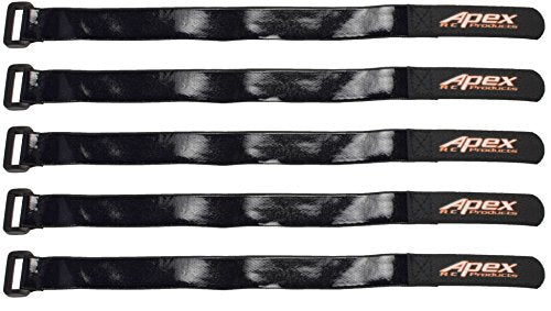 5 Pack 20mm x 300mm HD Rubberized Battery Straps Non-Slip - Apex RC Products #3031
