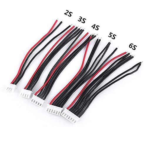 10pcs 2S 3 Pins Balance Connector Male Plug Extension Cable JST-XH RC Lipo Connector Adapter with 15cm 22awg Silicone Cable (2S 3Pins)