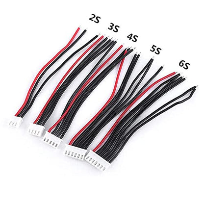 10pcs 2S 3 Pins Balance Connector Male Plug Extension Cable JST-XH RC Lipo Connector Adapter with 15cm 22awg Silicone Cable (2S 3Pins)