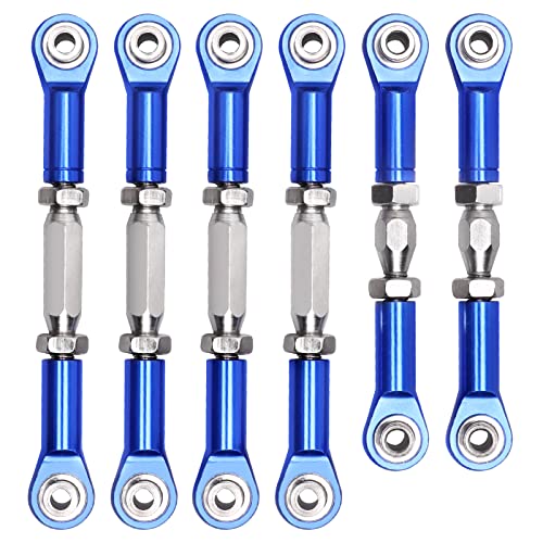 Hobbypark Aluminum Adjustable Tie Rods Toe Links Set Linkage Steel Turnbuckles for Arrma 1/10 Granite 4X4 Replacement (6-Pack) (Navy Blue)
