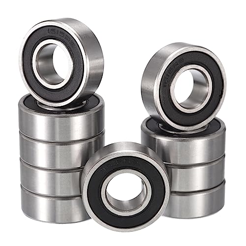 1616-2RS Deep Groove Ball Bearings, ID 1/2" x OD 1-1/8" x Width 3/8" Double Rubber Sealed Ball Bearing Pre-Lubricated Chrome Steel Z2 Lever 10pcs - size: 1616-2RS 1/2"x1-1/8"x3/8"
