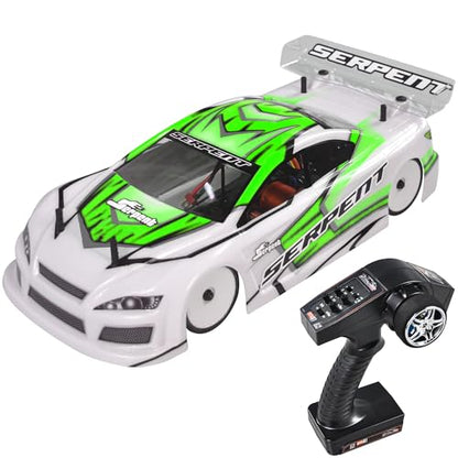 Serpent 1/10 Touring Car RTR, 4WD Fast Electric RC Car | with Brushless Motor Set, Carbon Fiber Parts, CNC Aluminum Parts, High Speed, Batteries and Charger Not Included (Green) - color: Green