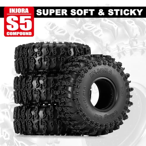 INJORA S5 1.0" Cling On Tires 64 * 24mm for TRX4M SCX24 1/18 1/24 RC