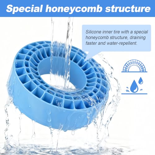 2.2" Crawler Tire Inserts, 4-Pack — Soft Silicone Rubber, Fits 132–134 mm (5.25" OD), 125×45 mm — Waterproof, Firm Sidewall Control, Rock/Trail Traction Boost (Blue) - color: Blue