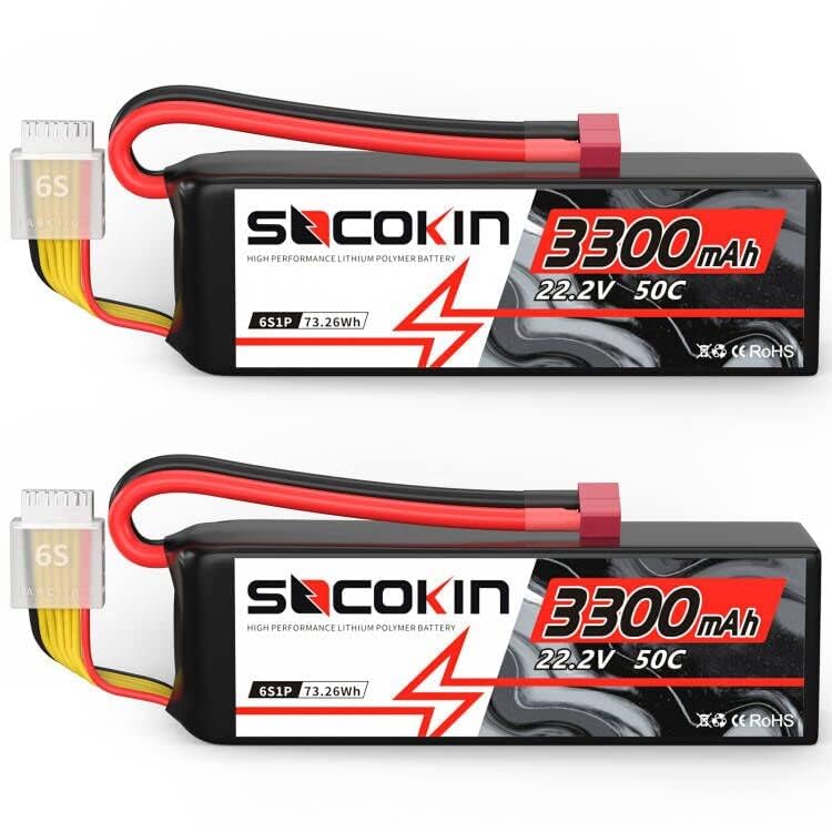 6S 3300mAh Lipo Battery 22.2V 50C RC Battery with T-Plug Connector for RC Model Vehicles Car Trucks Truggy Boat