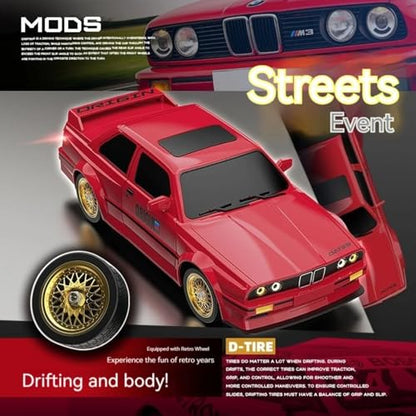 HTLNUZD 1/16 E30 RC Car - Retro Sports High-Speed 2.4G 4WD Hobby Model | Adult Collectible Gift (1/16 Red E30) - color: 1/16 Red E30