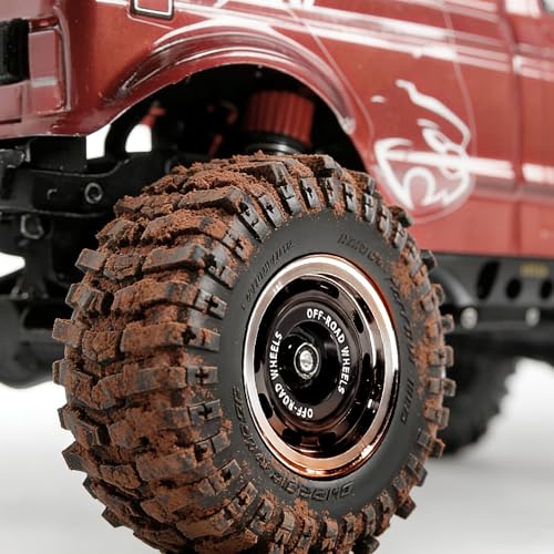 REDSPIDER 0.7" RC Crawler Tires 40mm, RS6 Composite Material Sticky Butyl Rubber Micro Mud Tires with Foam Inserts, High Grip Upgrade for 1/30 Axial SCX30 RC Car (Black) - color: Black