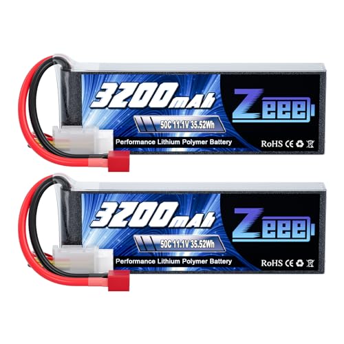 Zeee 3S Lipo Battery 3200mAh 11.1V 50C Soft Case Battery with T Connector for RC Airplane RC Helicopter RC Car RC Truck RC Boat UAV Drone FPV(2 Pack)