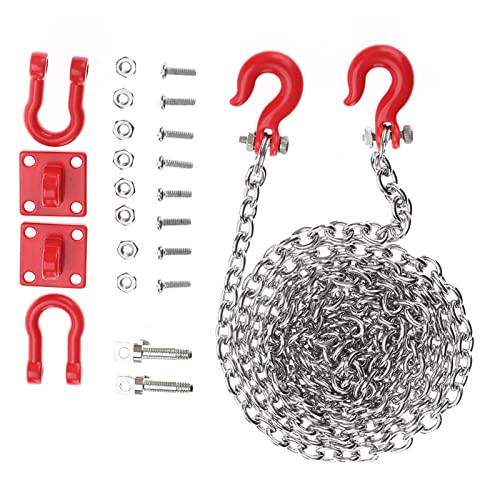 RC Car U Shaped Pull Buckle Tow Hook, Safety Chain Trailer Assemble Parts for 1/10 Scale Climbing Crawler Car